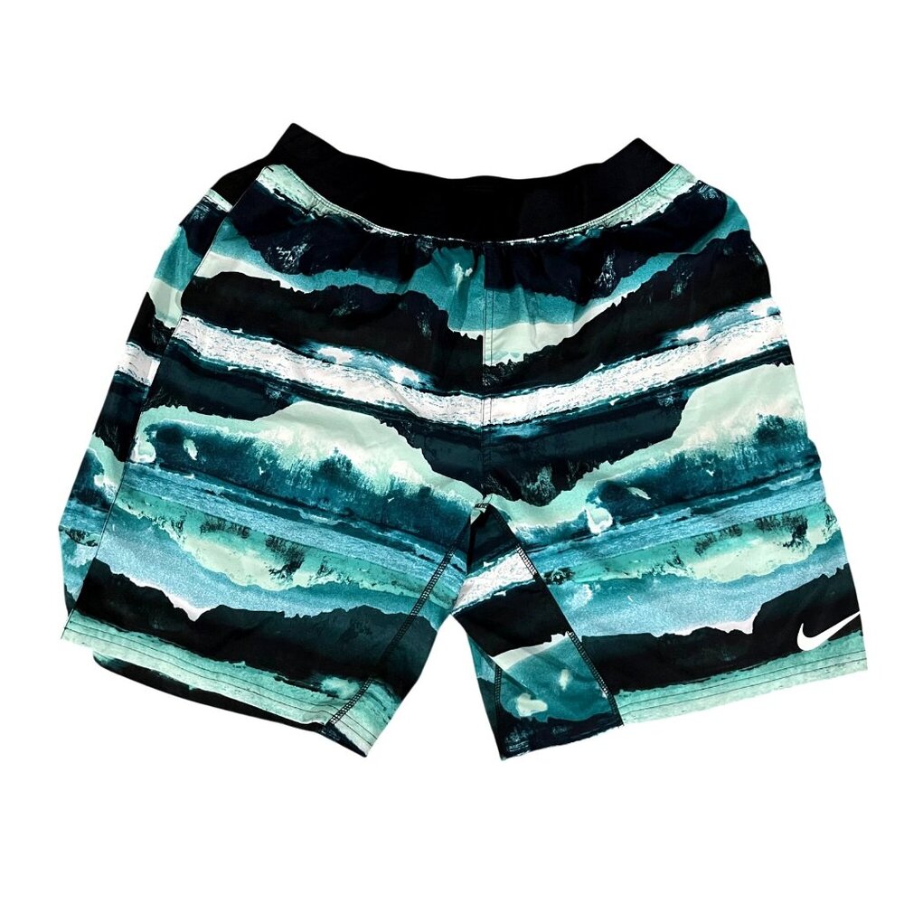 Nike Mens XL Printed Swim Shorts Polyester Elastane Blend